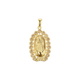 Virgin Mary of Guadalupe pendant plated in 14K Gold colors