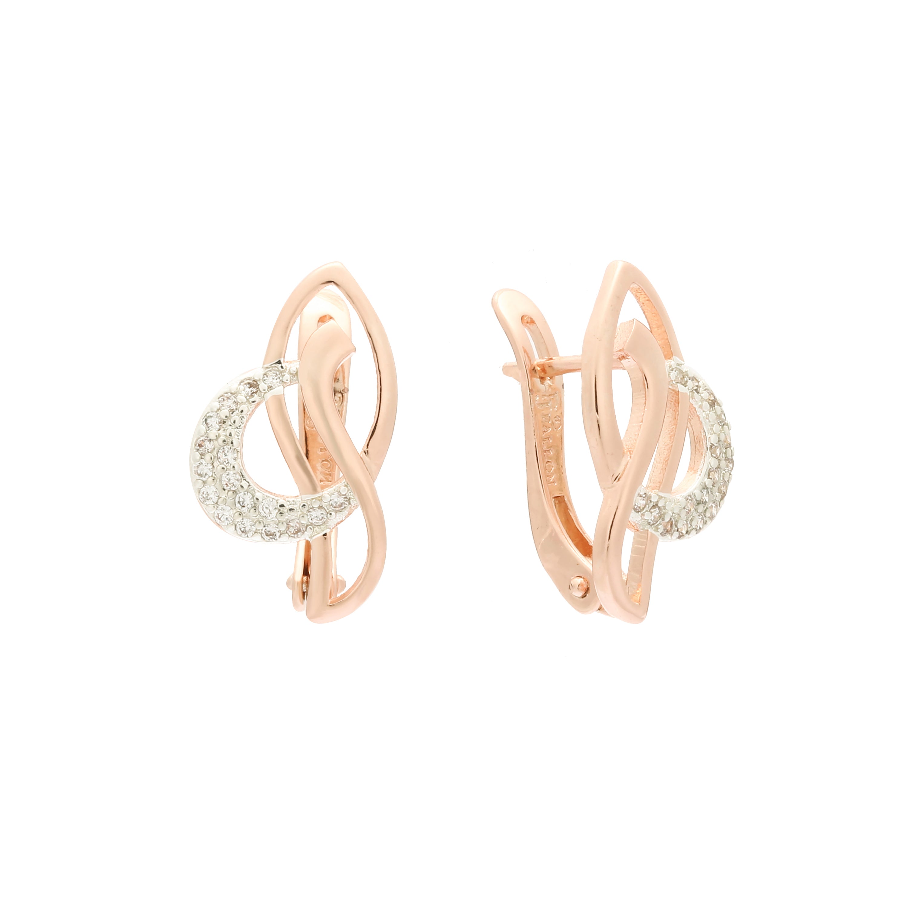 Rose Gold two tone earrings