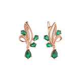 Luxurious cluster flower shape earrings in 14K Gold, Rose Gold, two tone plating colors