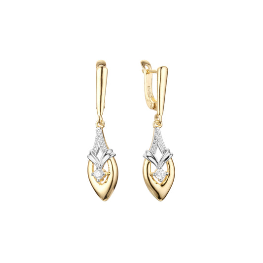 Earrings in 14K Gold, Rose Gold, two tone plating colors