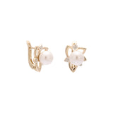 Pearl earrings in 14K Gold, Rose Gold two tone plating colors