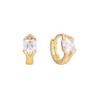 Solitaire huggie earrings in 14K Gold, Rose Gold plating colors