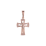 Colgante Cruz de Malta Católica en Oro Rosa, baño de Oro 14K colores