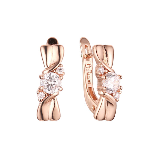 Earrings in Rose Gold, two tone plating colors