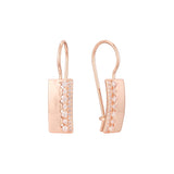 Aretes de gancho de alambre en Oro 14K, oro rosa, baño de dos colores