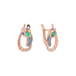 Snake cluster earrings in 14K Gold, Rose Gold, two tone plating colors