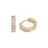 Cluster huggie earrings in 14K Gold, Rose Gold plating colors