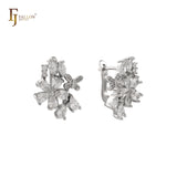 Flora Flowers cluster CZs 14K Gold, Rose Gold earrings