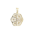 Snowflake flower filigree pendant plated in 14K Gold