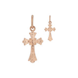 Russian orthodox Rose Gold cross pendant