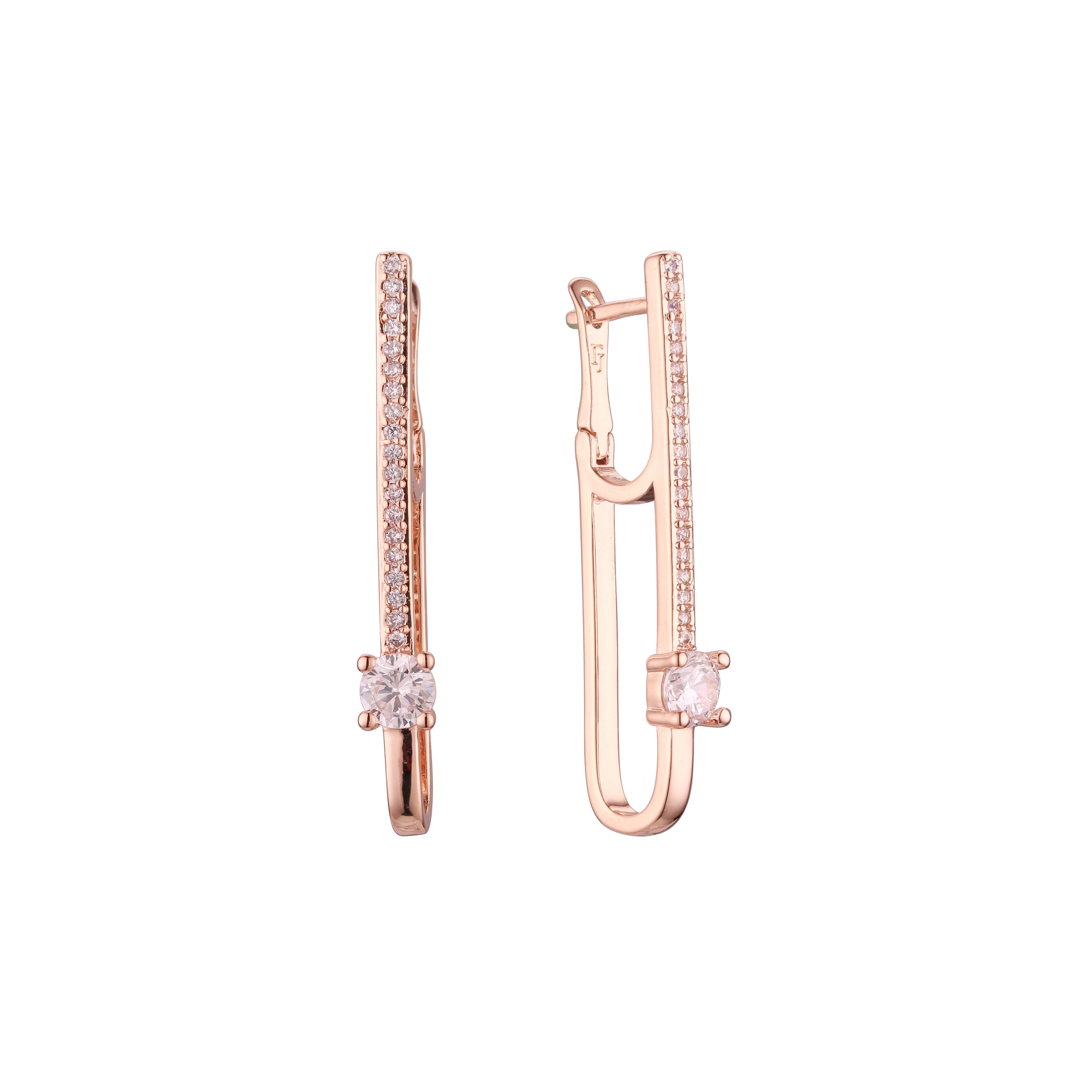 Aretes de racimo en Oro de 14K, Oro Rosa, baño de dos colores