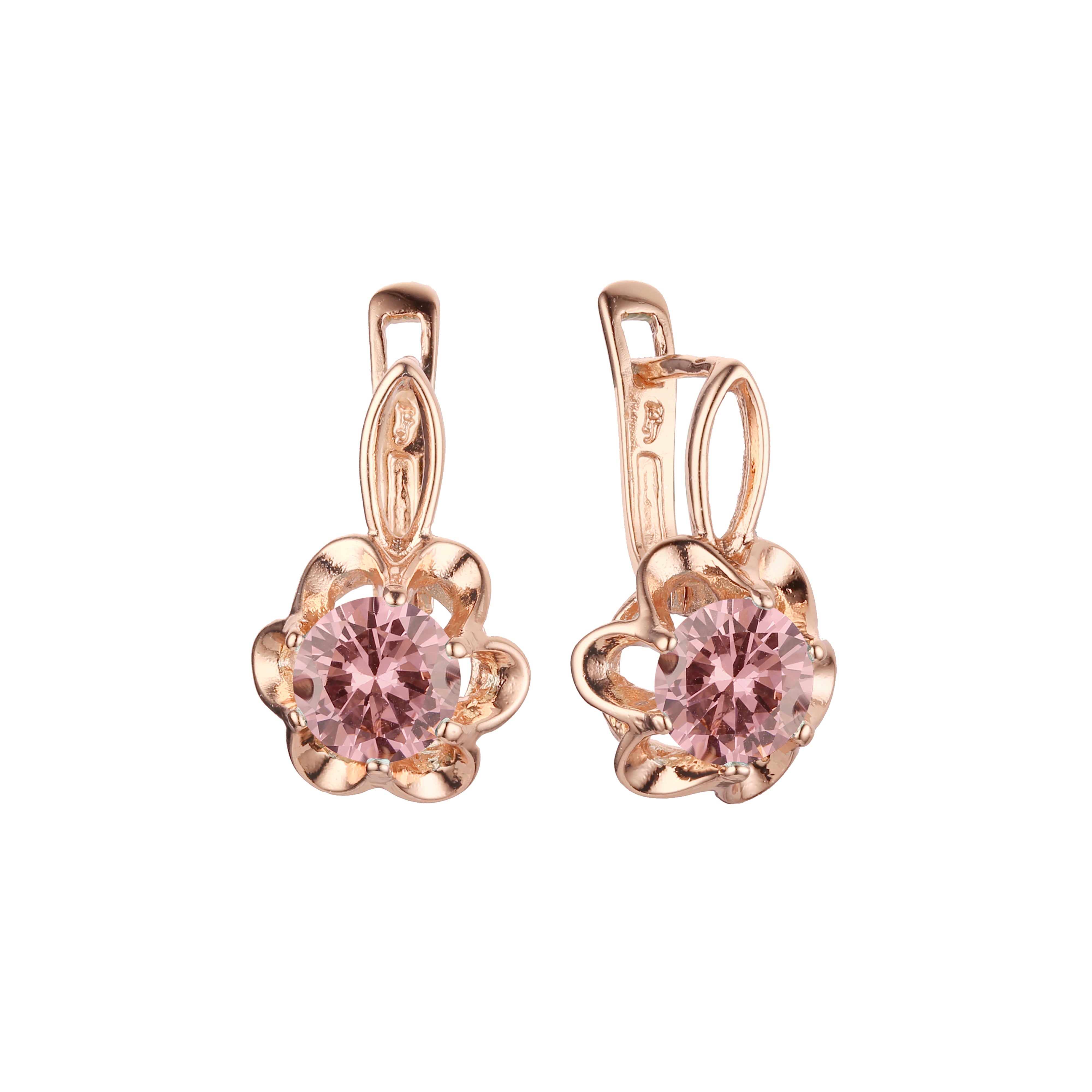 Brincos em ouro 14K, cores banhadas a ouro rosa