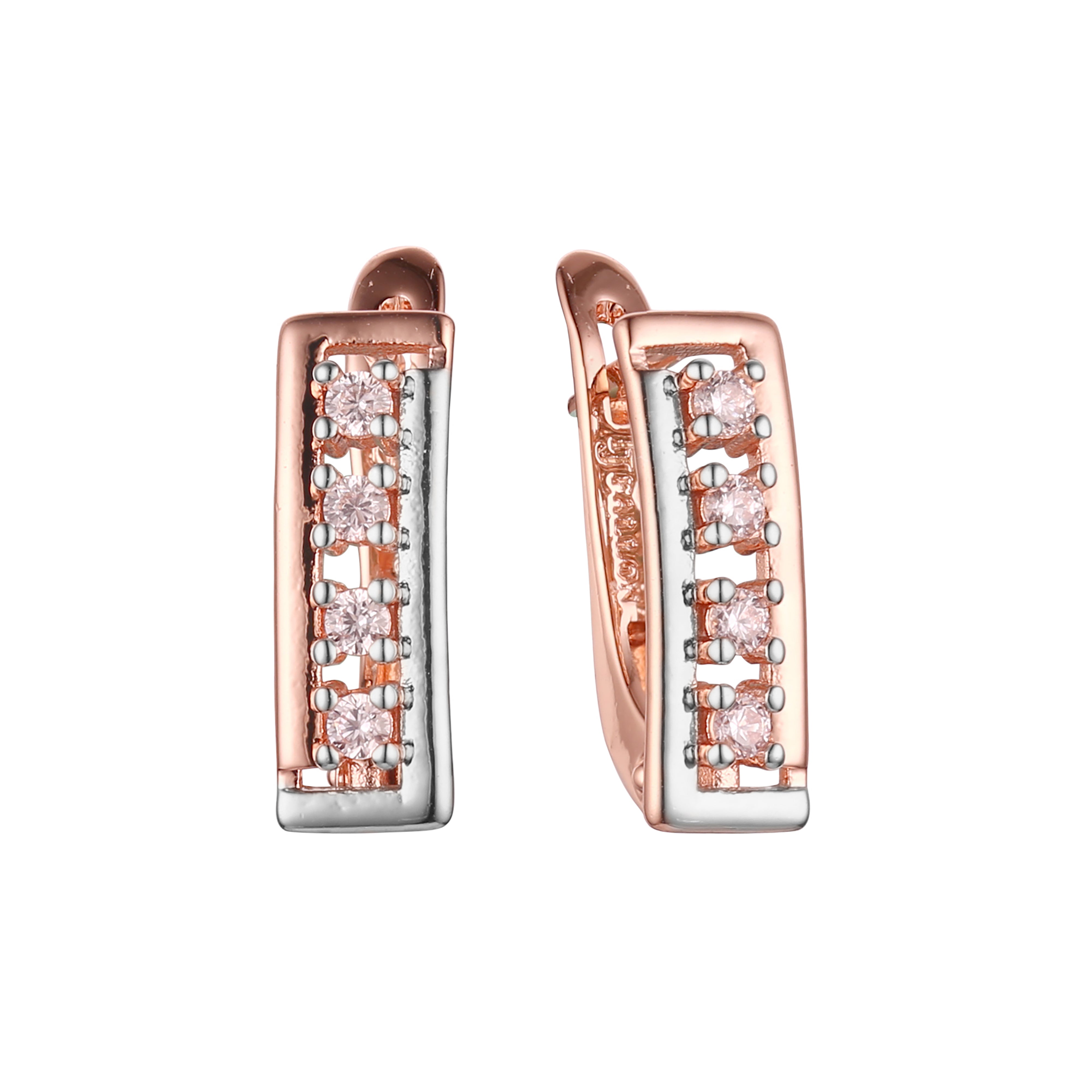 Earrings in 14K Gold, Rose Gold, two tone plating colors