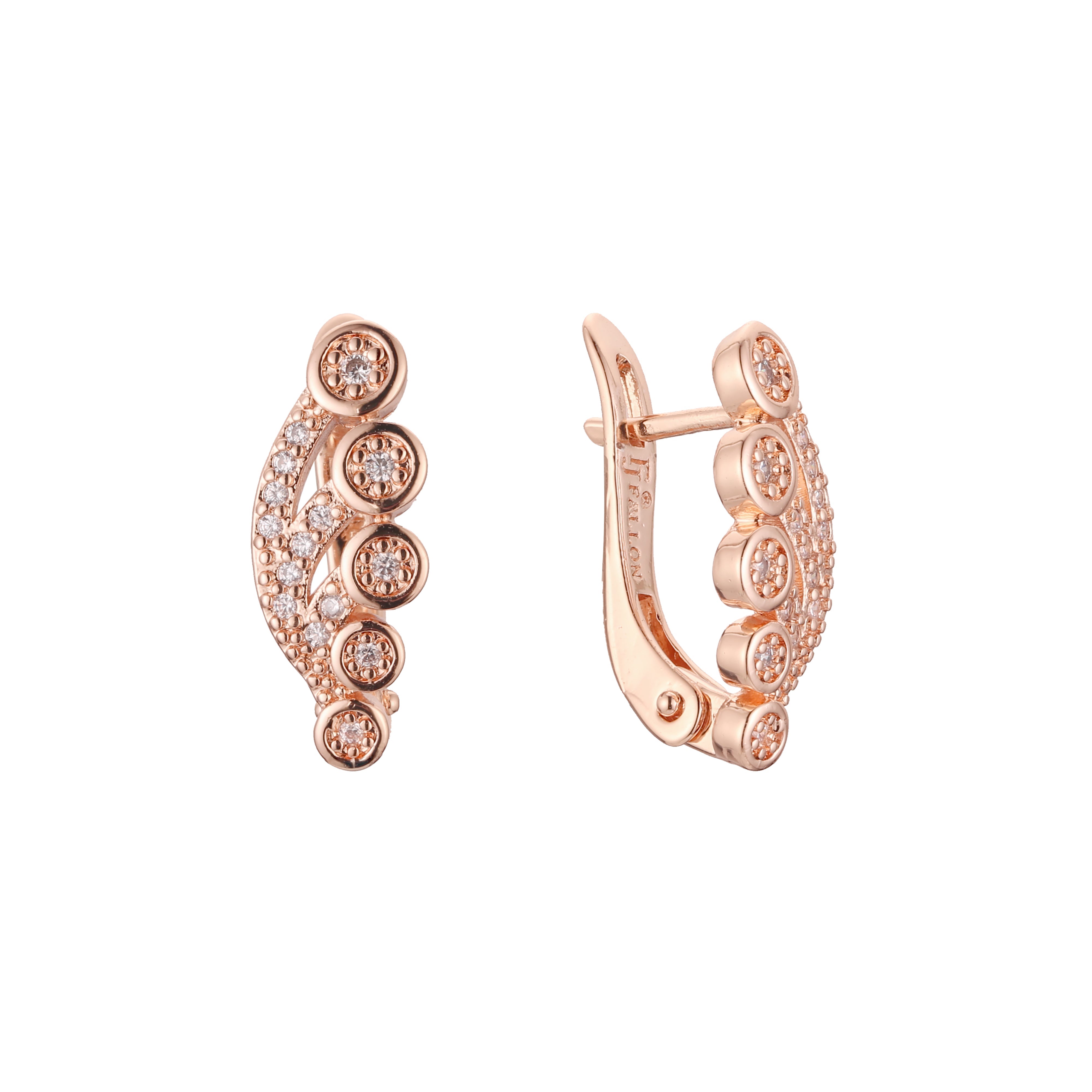 Cluster earrings in 14K Gold, Rose Gold plating colors