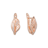 Brincos Leaves em ouro 14K, ouro rosa, duas cores de revestimento