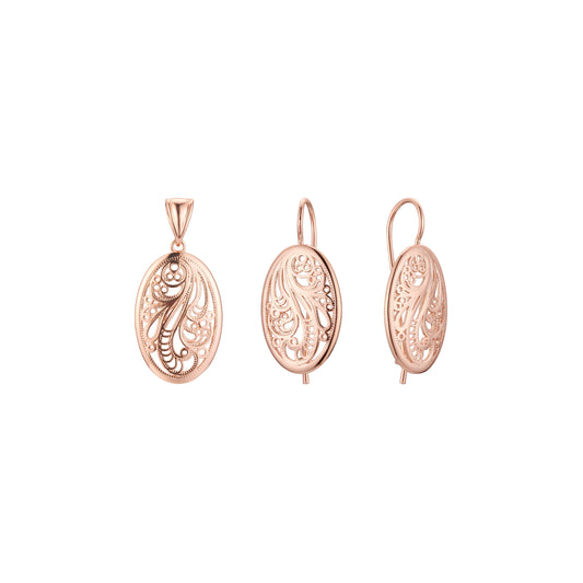 Rose Gold Renaissance filigree set