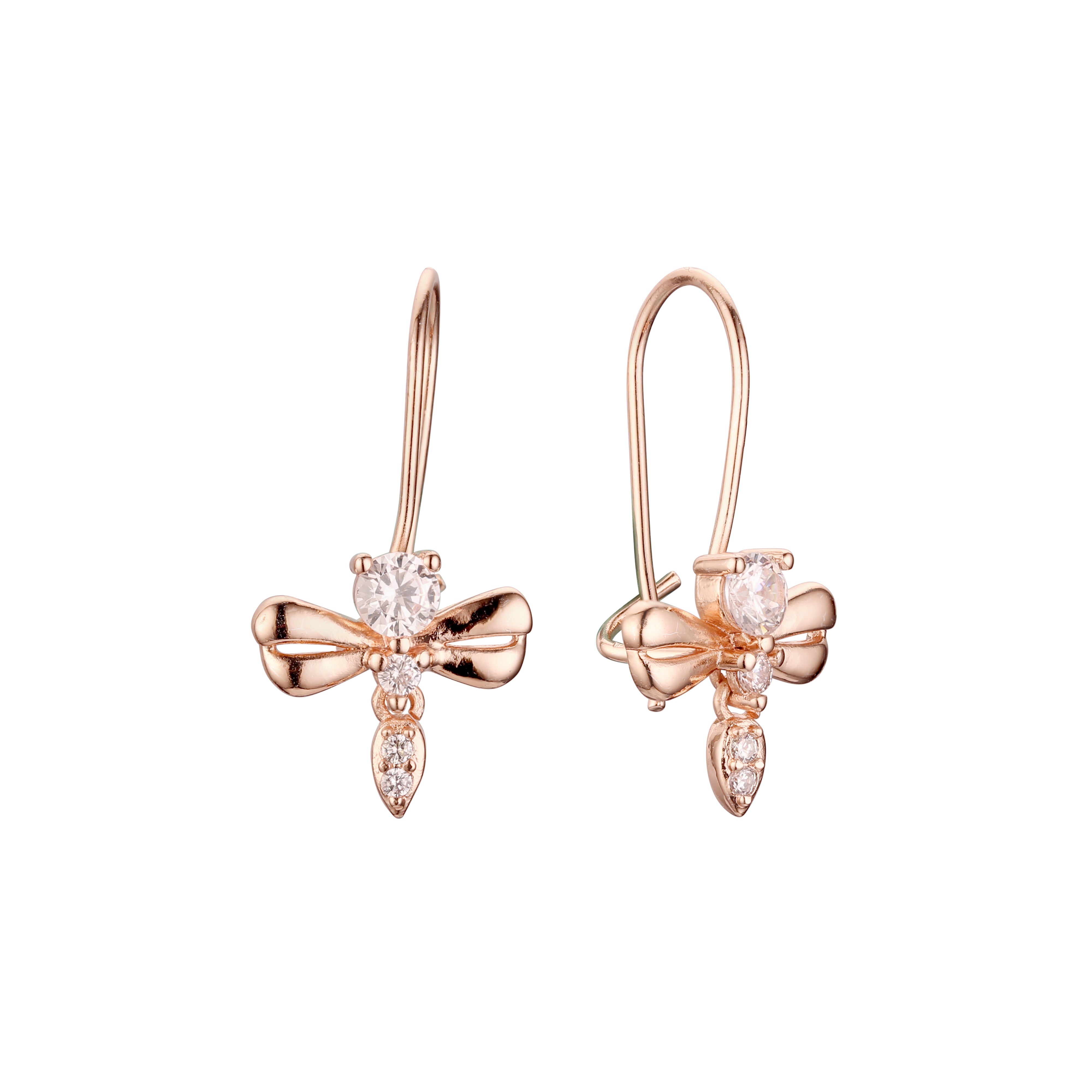 Rose Gold wire hook earrings