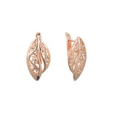 Filigree earrings in 14K Gold, Rose Gold plating colors