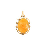 Cabochon colorful Onyx 18K Gold pendant