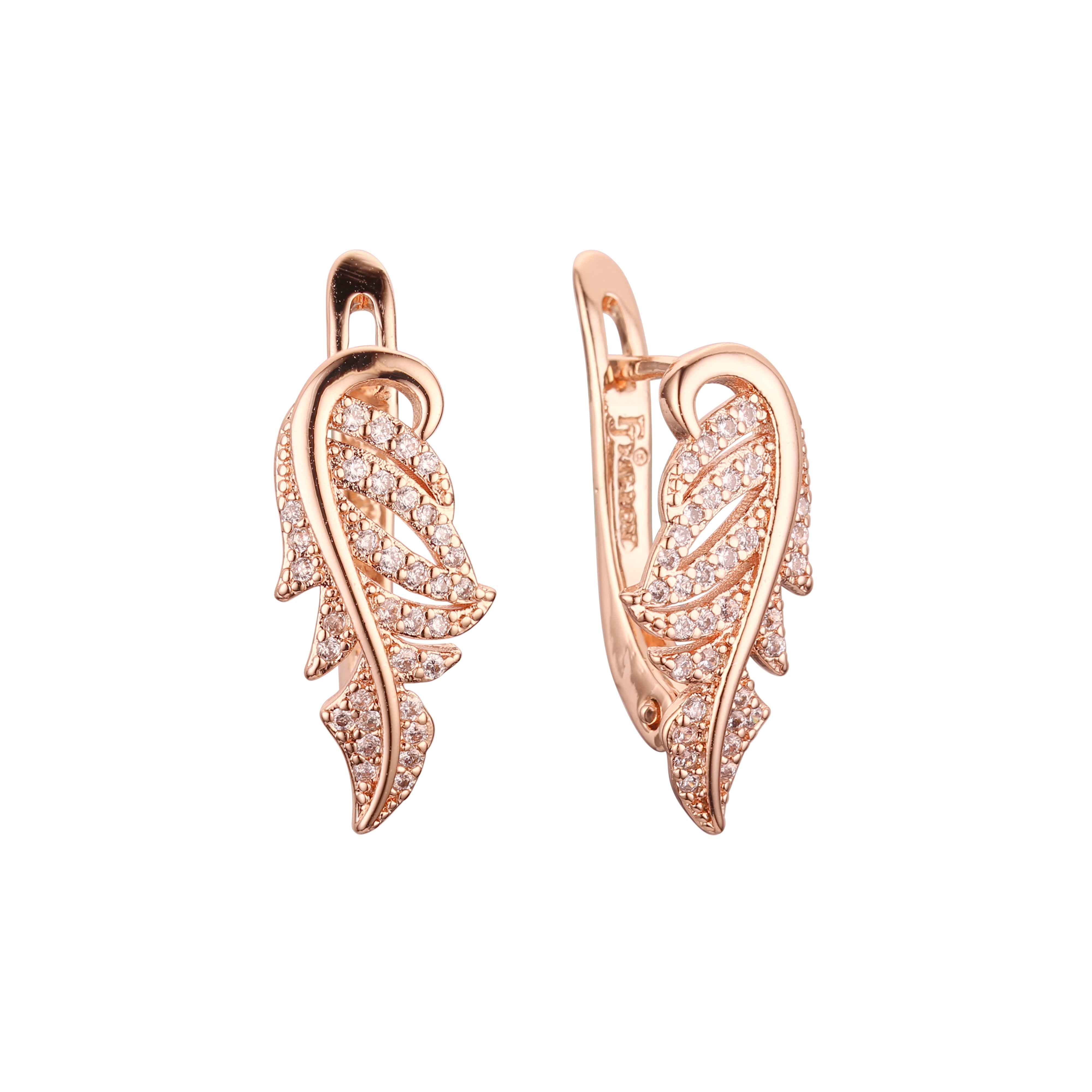 Earrings in Rose Gold, two tone plating colors