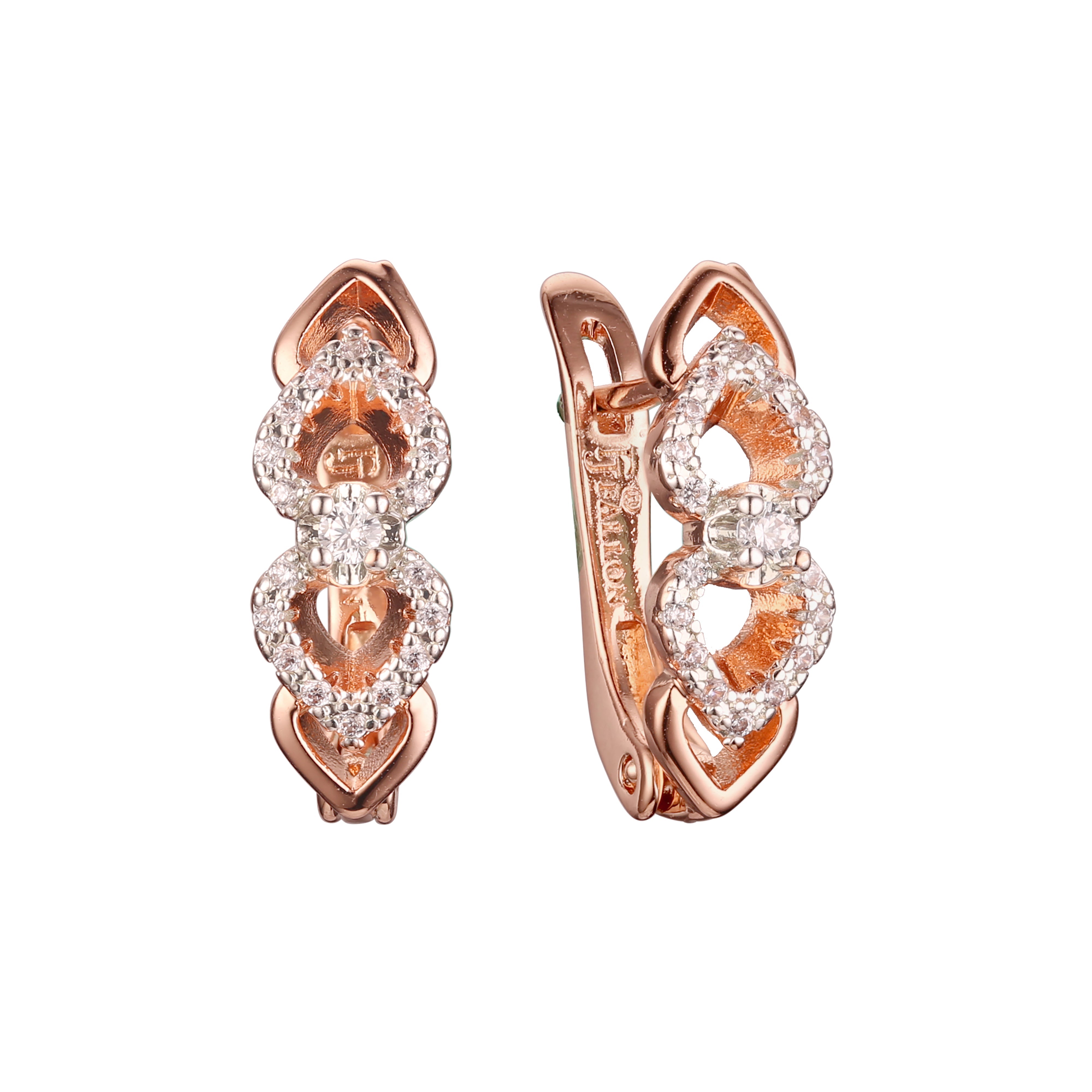 Rose Gold two tone earrings