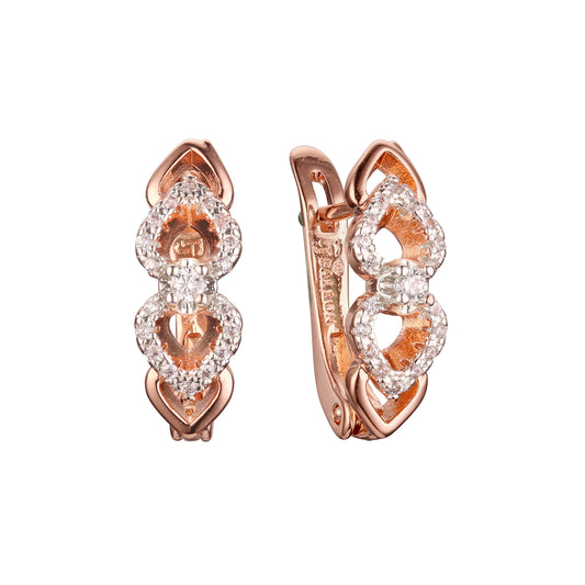 Rose Gold two tone earrings