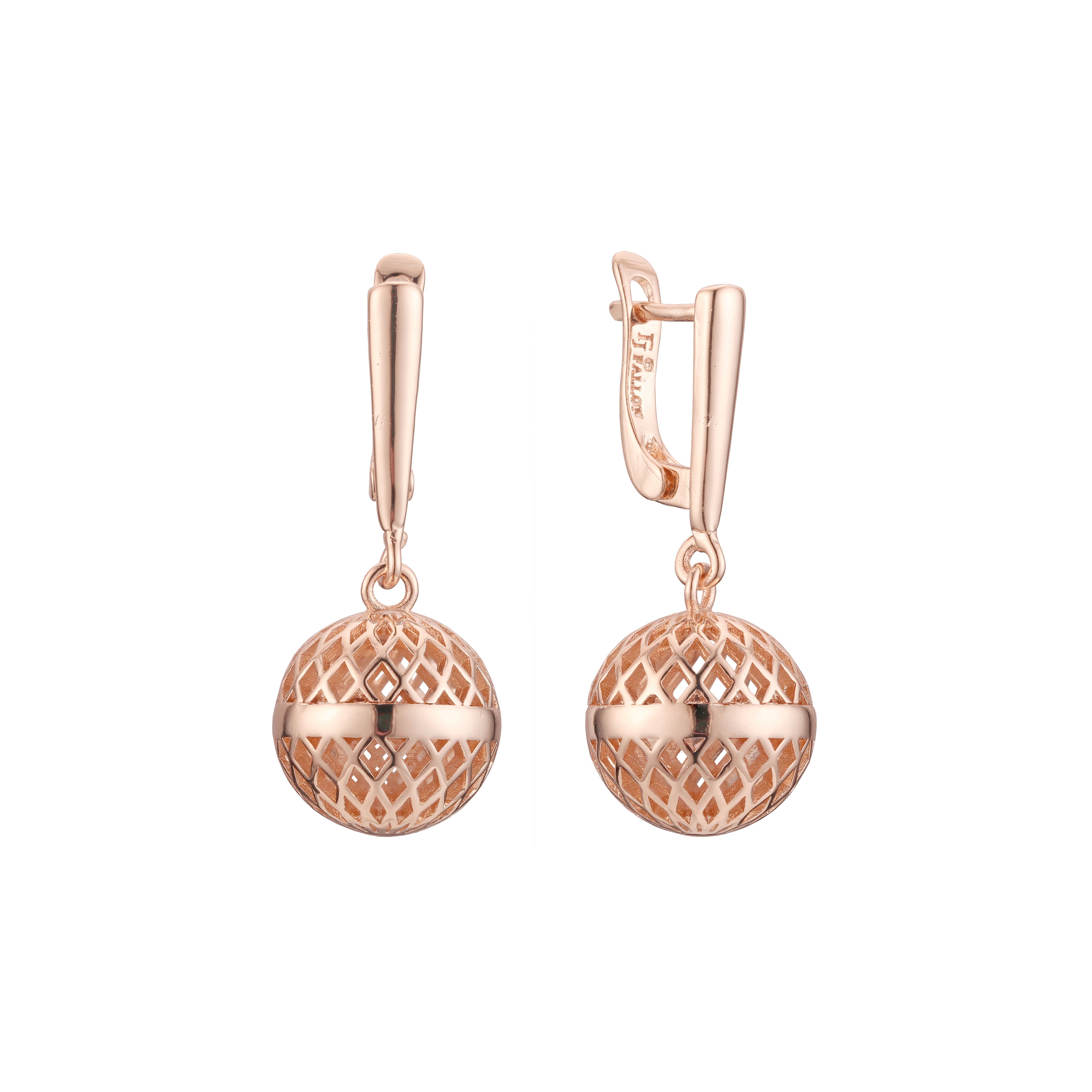 Aretes Beads en Oro de 14K, baño de Oro Rosa colores