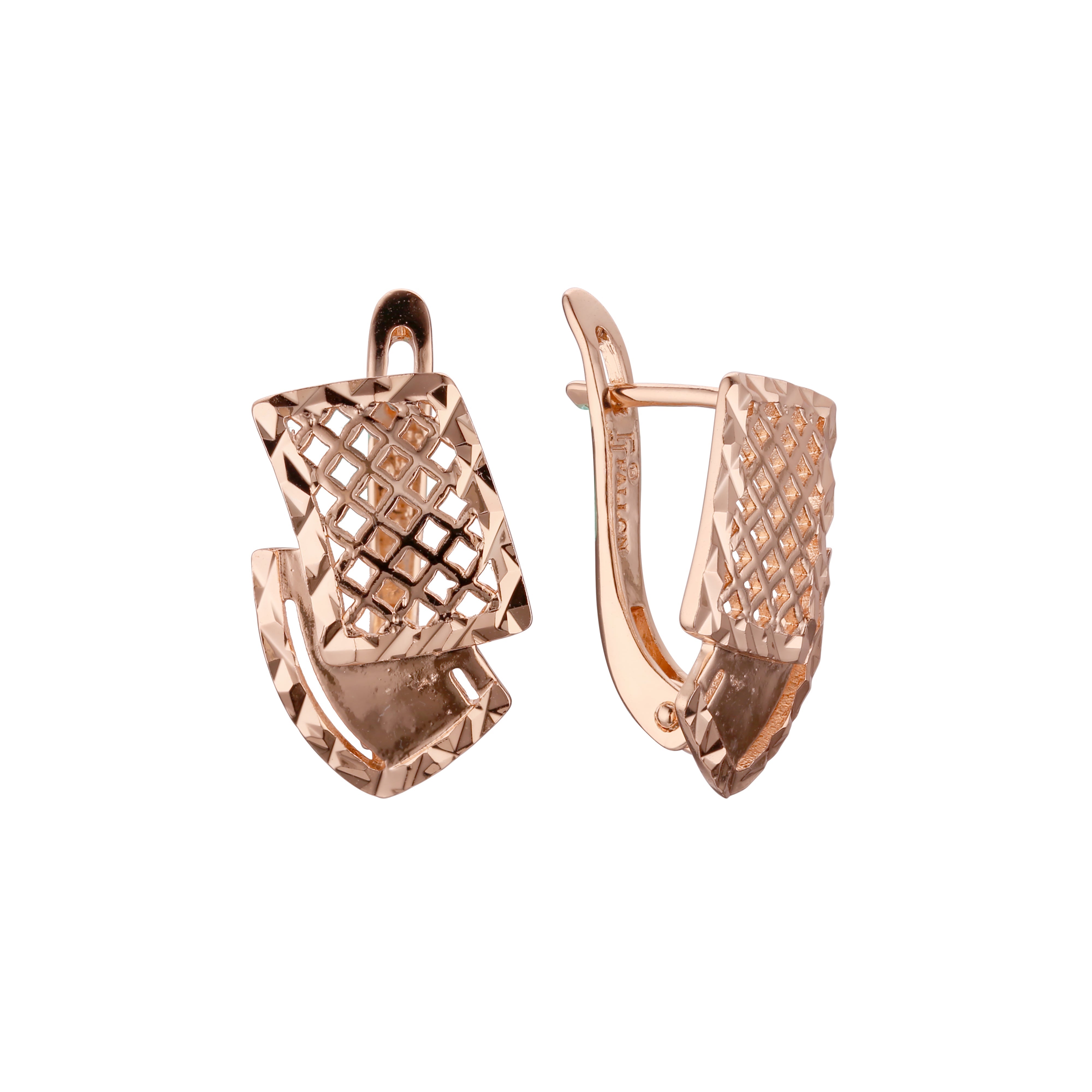 Earrings in Rose Gold, two tone plating colors