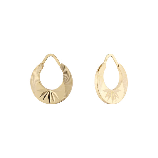 Textured 14K Gold hoop earrings