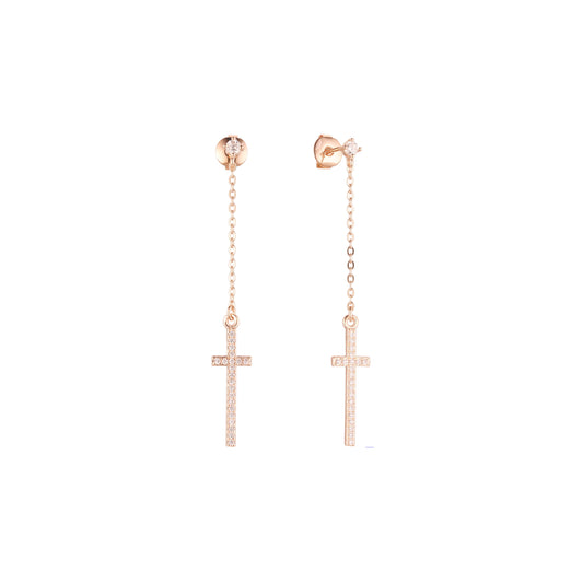 Aretes de oro rosa