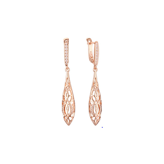 Earrings in Rose Gold, two tone plating colors