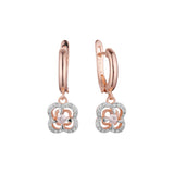 Flower earrings in 14K Gold, Rose Gold, two tone plating colors