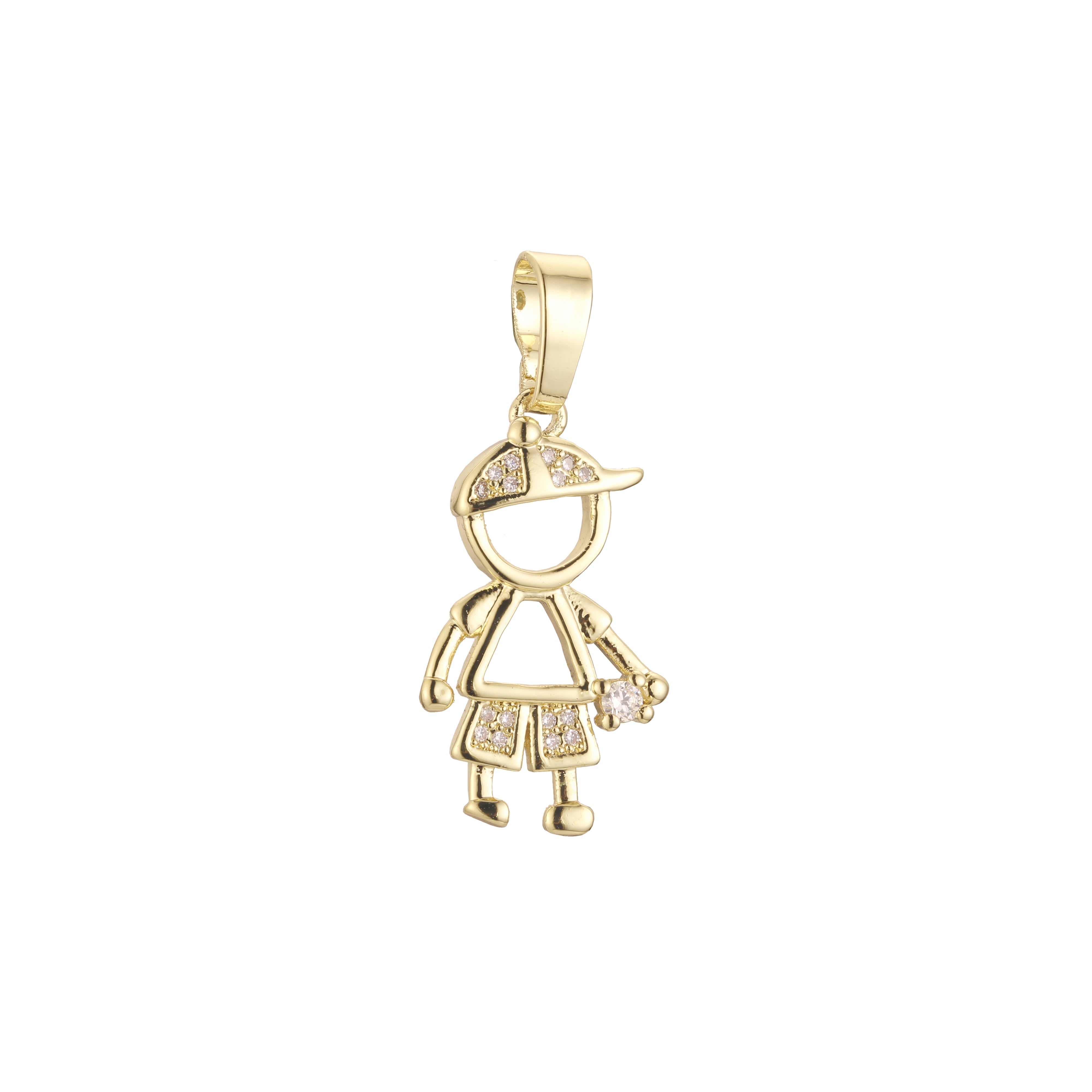 14K Gold kid pendant