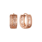 Aretes Huggie en Oro de 14K, baño de Oro Rosa colores