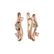 Cluster CZs Twisted branches Rose Gold earrings