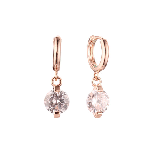 Pendientes huggie de oro rosa