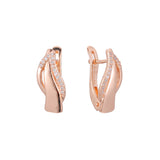 Aretes en Oro 14K, Oro Rosa, baño en dos tonos