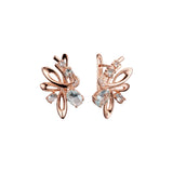 Fairy dancing cluster colorful czs Rose Gold earrings