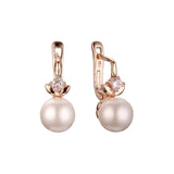 Elegant pearl earrings in 14K Gold, Rose Gold plating colors