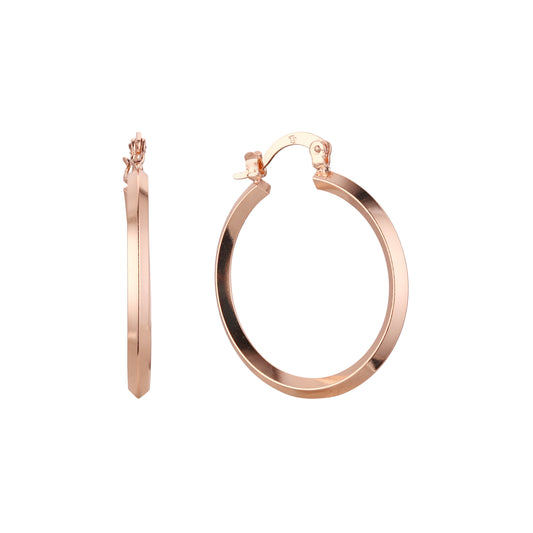 Brinco de argola em ouro 14K, cores banhadas a ouro rosa