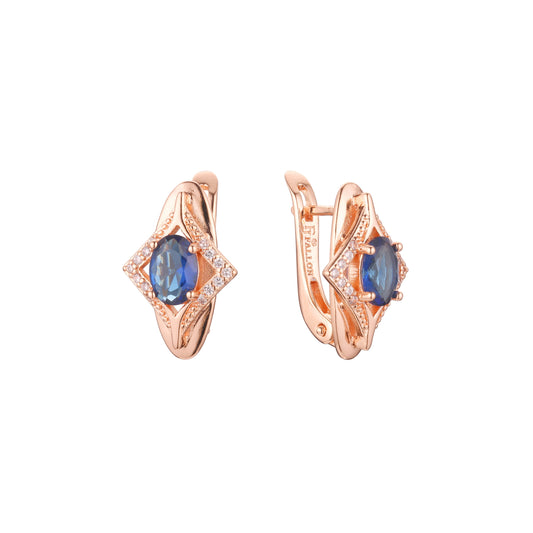 Cluster earrings in 14K Gold, Rose Gold, two tone plating colors