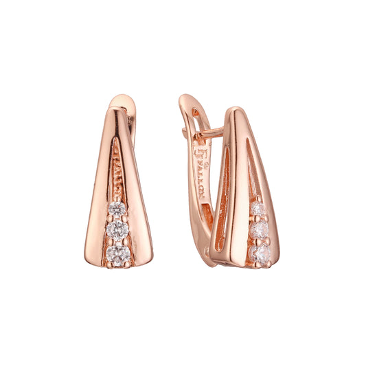 Pendientes en Oro de 14K, baño de Oro Rosa colores