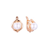 Pearl earrings in 14K Gold, Rose Gold plating colors