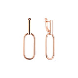 Paperclip earrings in 14K Gold, Rose Gold plating colors