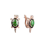 Big turtle earrings in 14K Gold, Rose Gold plating colors