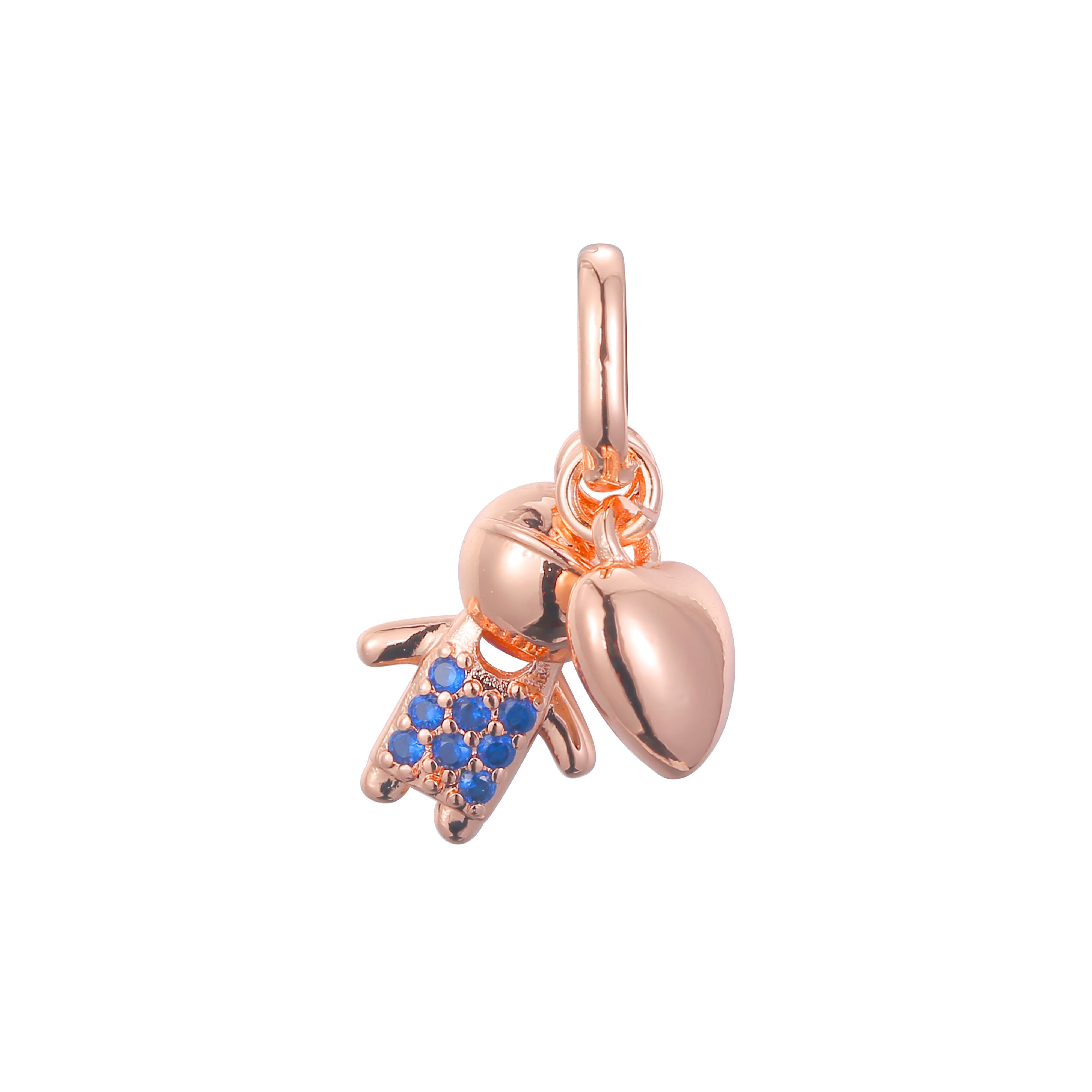 Kid and heart pendant in Rose Gold, 14K Gold plating colors