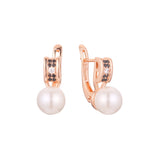 Cluster pearl earrings in 14K Gold, Rose Gold, two tone plating colors