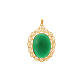 Cabochon colorful Onyx 18K Gold pendant