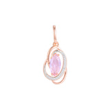 Solitaire pendant in Rose Gold two tone, 14K Gold plating colors