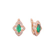 Solitaire big stone earrings in 14K Gold, Rose Gold, two tone plating colors